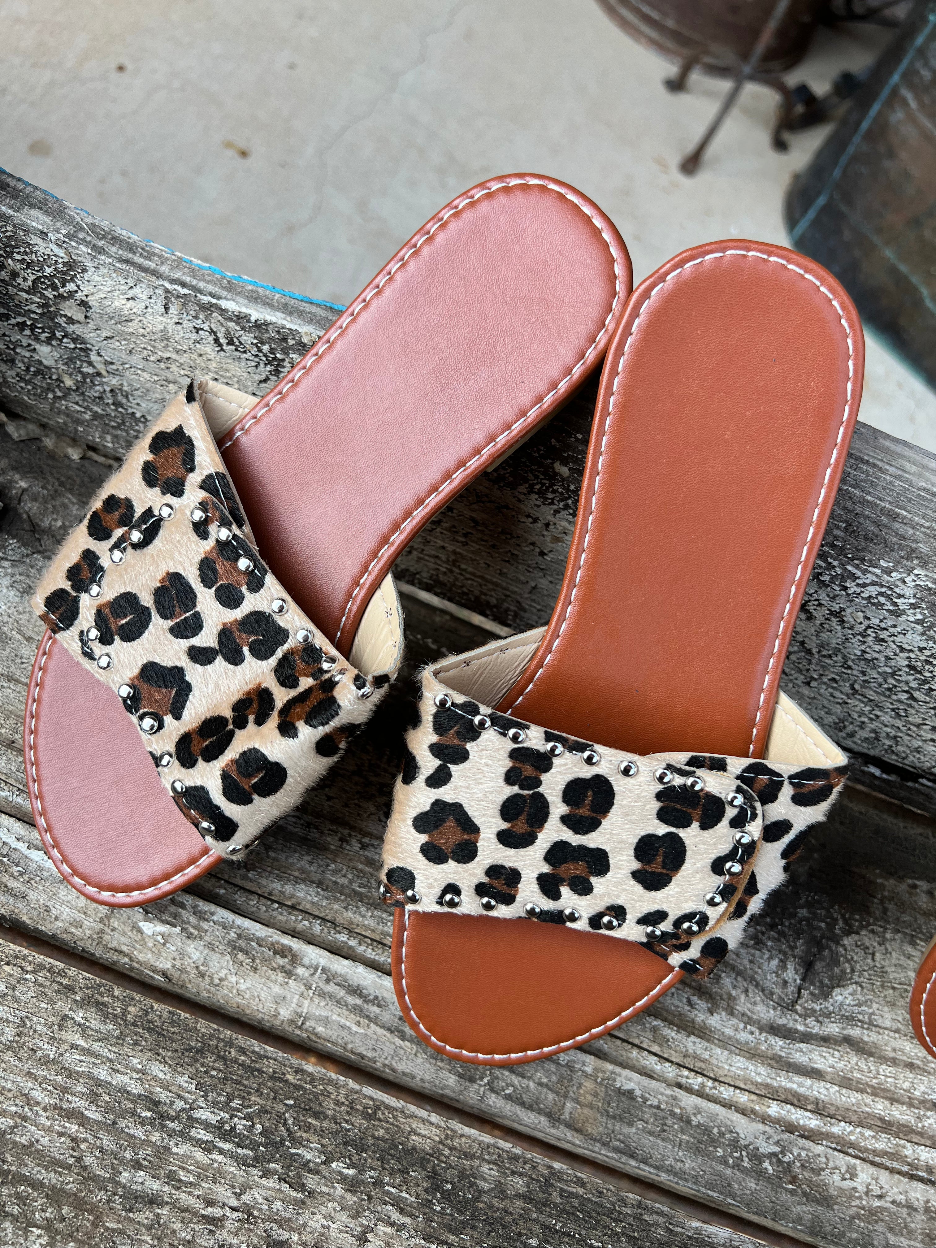 dolce vita leopard slide sandals