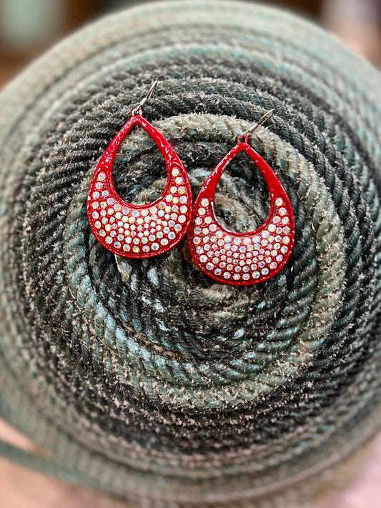 Red Bling Earrings